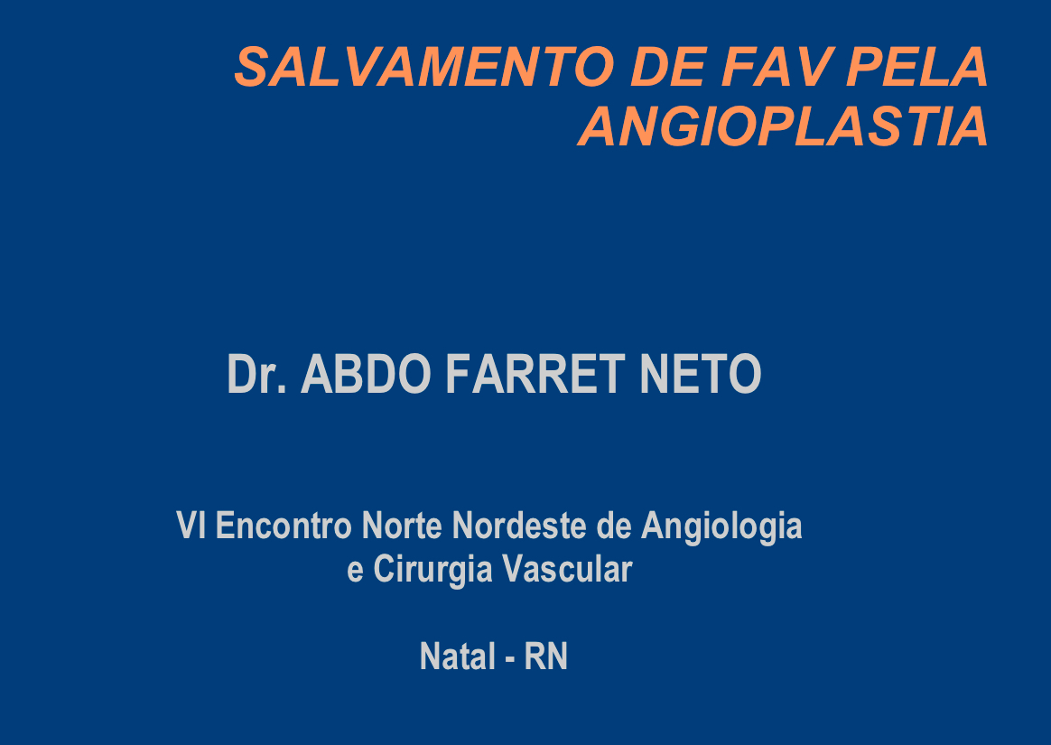 Salvamento de FAV pela angioplastia